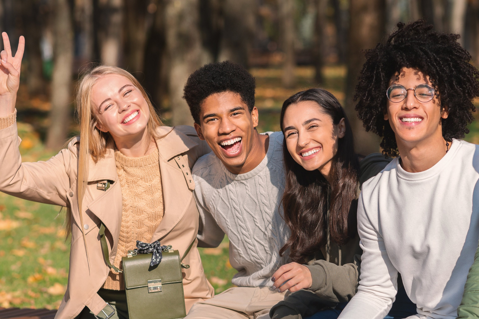 teenagers smiling together