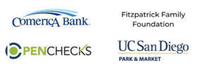 Comerica Bank, Fitzpatrick Family Foundation, PenChecks, UCSD Park & Market